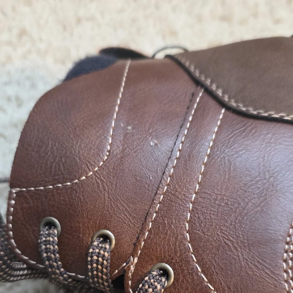 Falls Creek Dark Brown Boys Lace-Up Boots Size 5